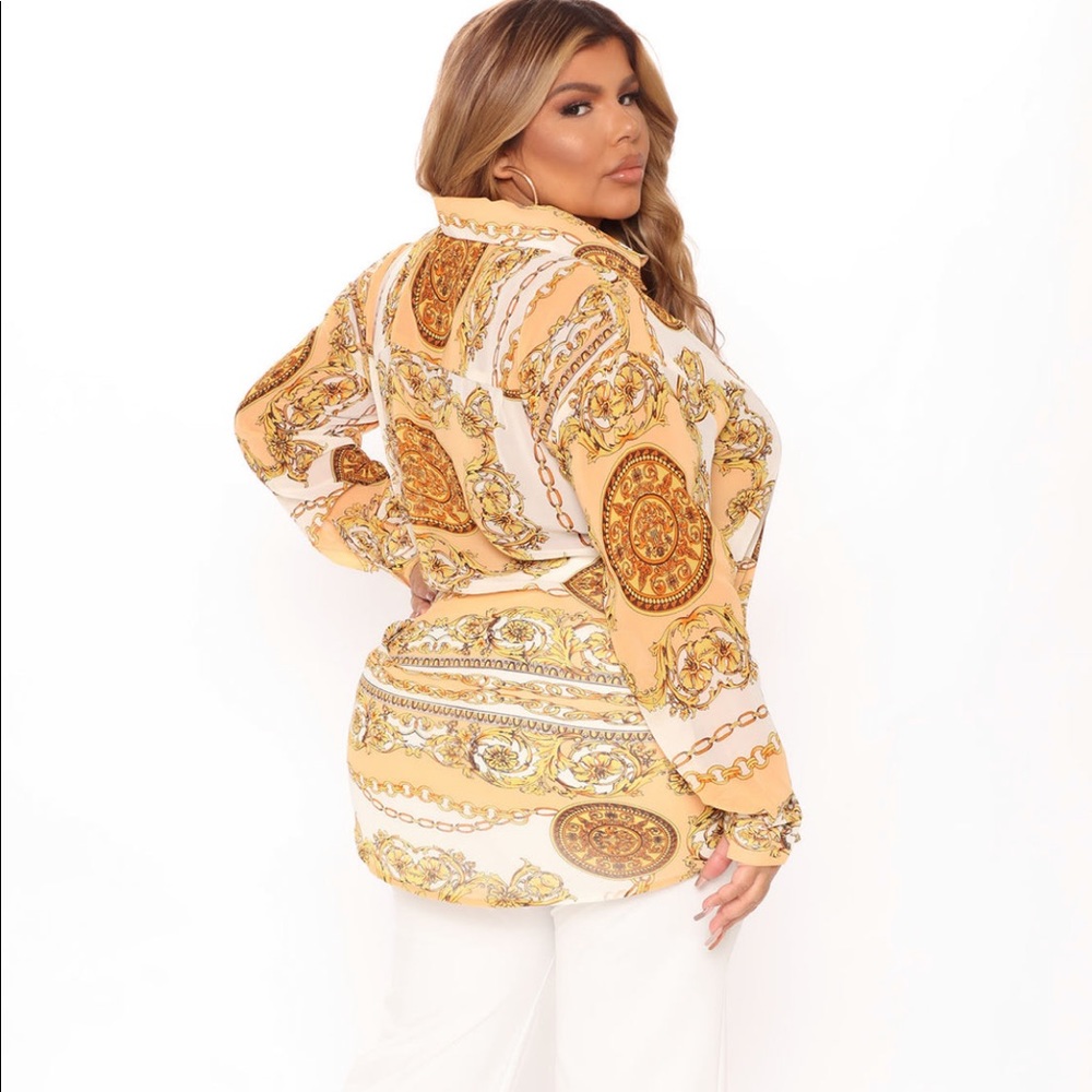 High Status Printed Shirt - Peach/Combo